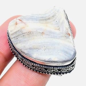 New Oversized Desert Druzy 925 Silver Ring.